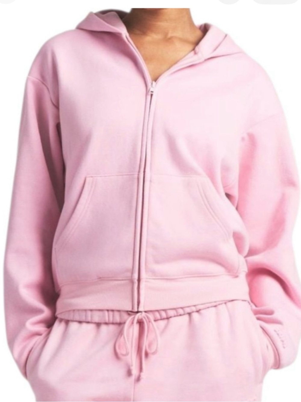 $95 SKIMSCotton Fleece Classic Zip Up Hoodie Sweatshirt Cherry Blossom 2x